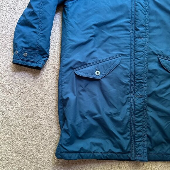 LL Bean Jacket Womens XL Vtg Wool Full Zip Blue Purple USA Made Hood - Picture 6 of 13